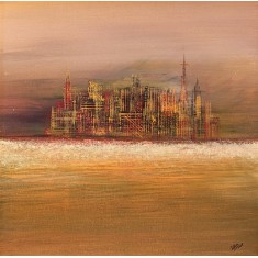 Irtiza Kazmi, 24 x 24 inches, Acrylics on Canvas, Landscape Painting, AC-IRTK-056